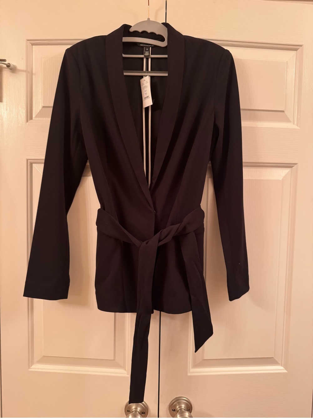 NWT White House Black Market Black Tie-Waist Blazer